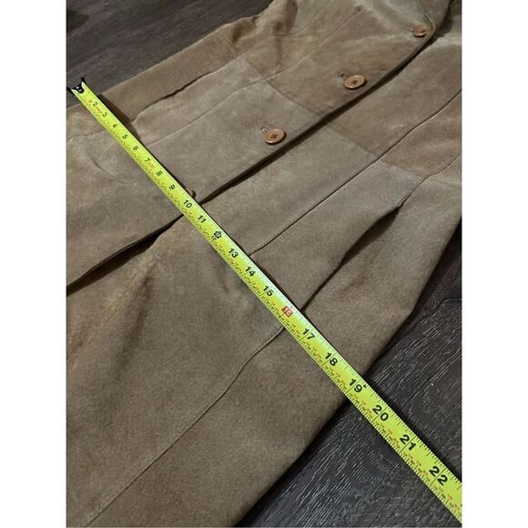 Twiggy Womens Leather Coat with Wool Blend Knit Sleeves Hip Length Retro Size M - Picture 15 of 16